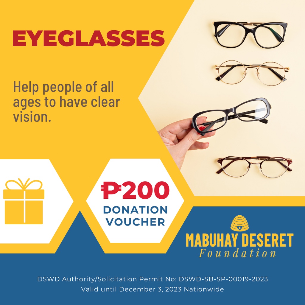 2024 model Voucher Foundation P200 Deseret Eyeglasses Donation Mabuhay
