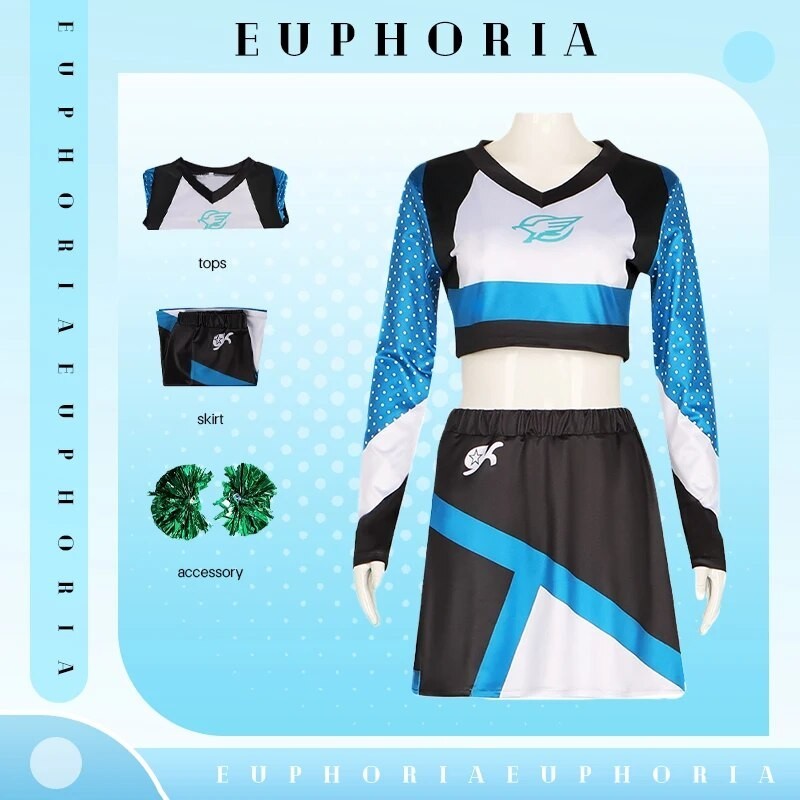 Anime Maddy Euphoria Cheerleader Uniform Dress Maddy Perez Outfit Cosplay Costume School Girls 