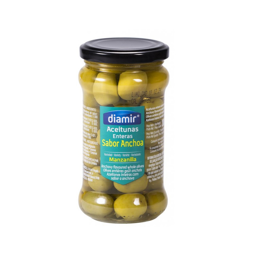Cash on delivery Flavoured ANCHOA Olives Anchovy Made Whole in 300g Manzanilla Diamir SABOR