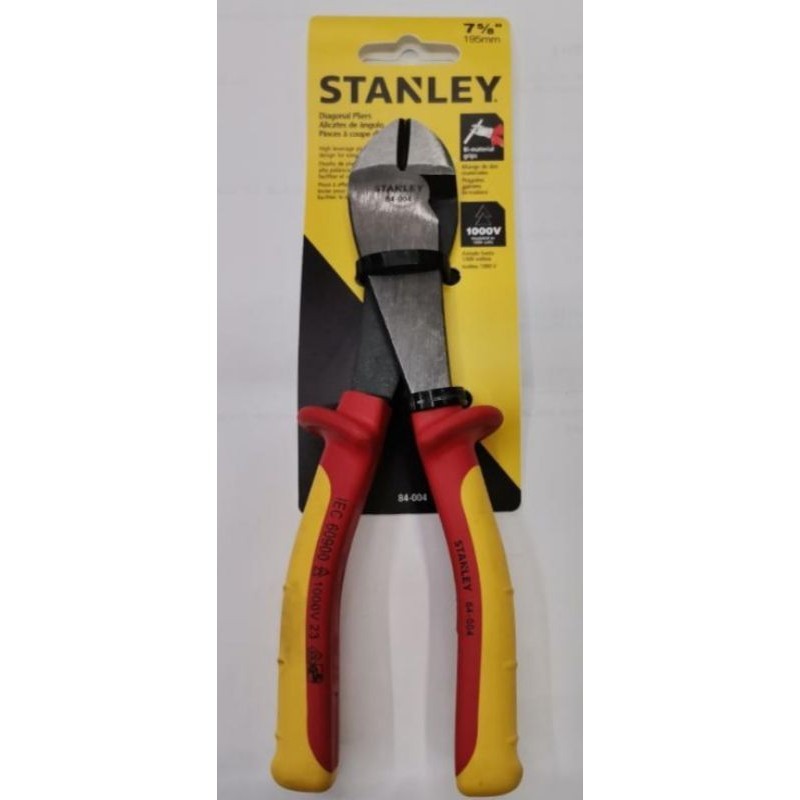 Stanley 84-104 5-Inch Diagonal Pliers – Forged Steel, Double-Dipped Handle, Rust-Resistant Finish