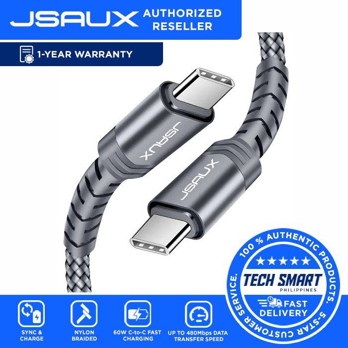 JSAUX 60W USB-C to USB-C Cable Nylon Fast Charging (3.3ft) | Shopee ...