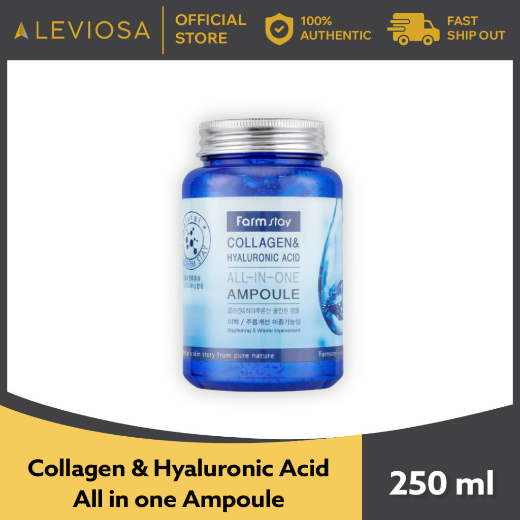 FARM STAY Collagen & Hyaluronic Acid All-In-One Ampoule 250ml | Shopee ...