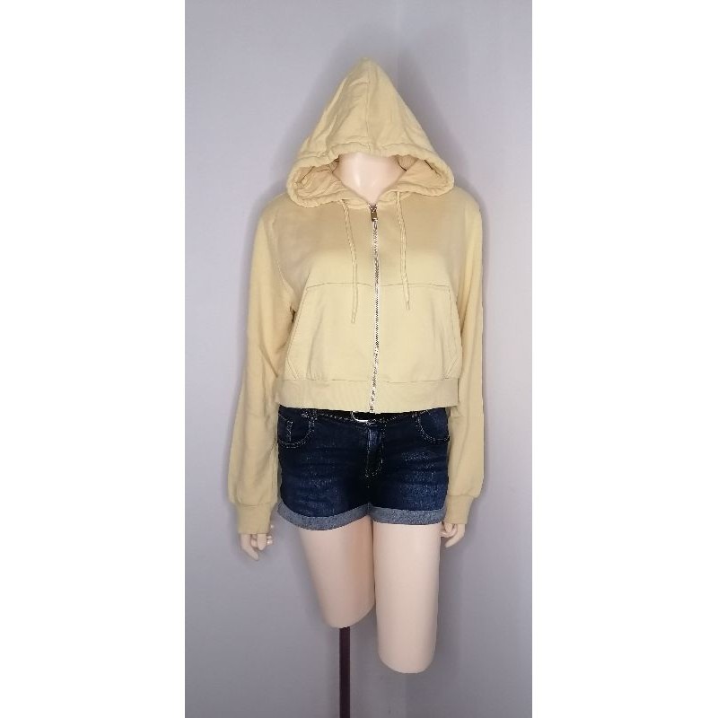 H M DIVIDED YELLOW HOODIE JACKET M Shopee Philippines