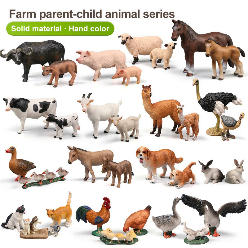 ZCYP Simulation Farm Animals Model Duck Goose Swan Hen Chicken Dog Cow
