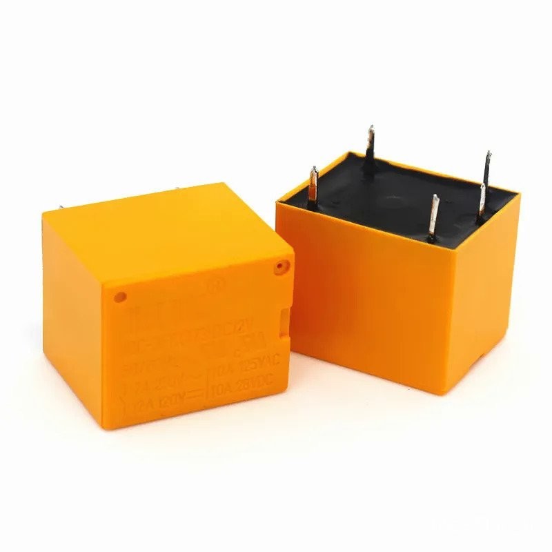 yellow power rele JQC-3FC DC12v 7a mini sugar cube T73 relay 5 pin 12v ...