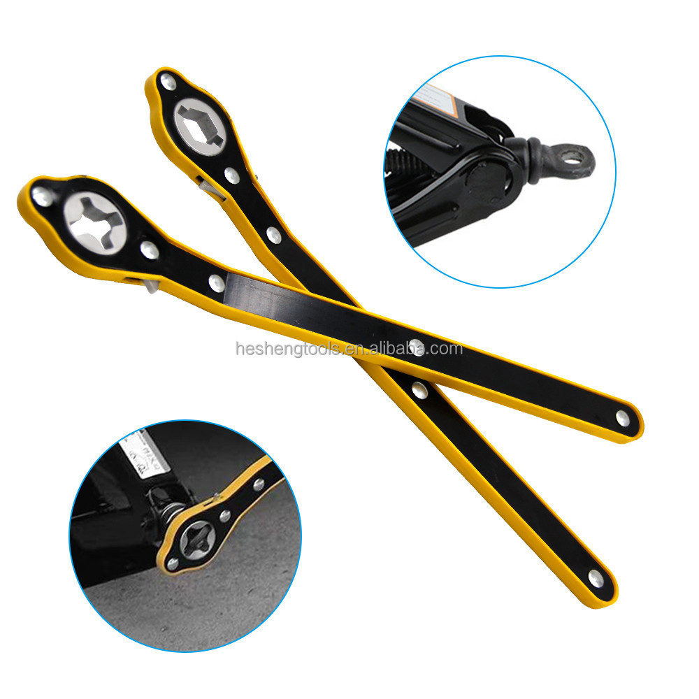 Car Labor-saving Jack Ratchet Wrench Scissor Jack Garage Tire Wheel Lug ...