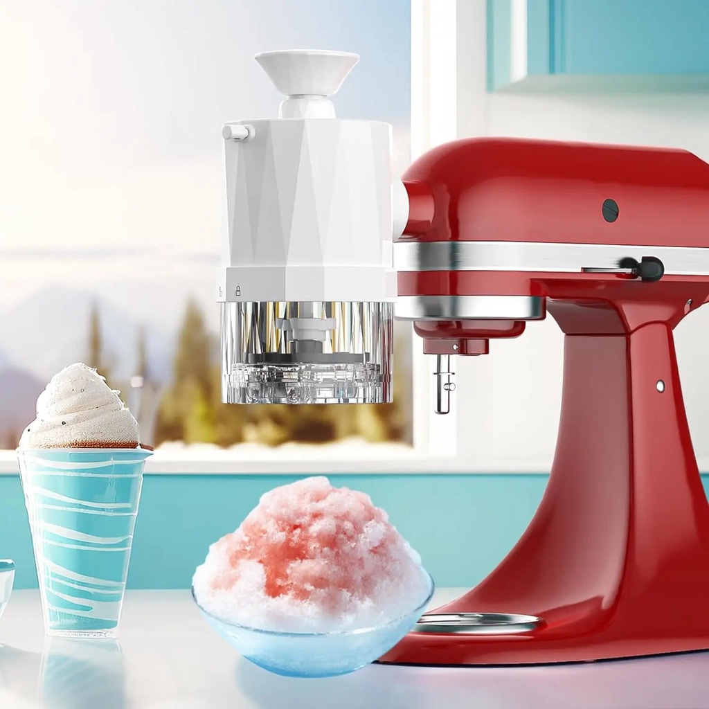 ☪Snow Cone Machine with 8 Ice Molds,Shaved Ice Attachment for
