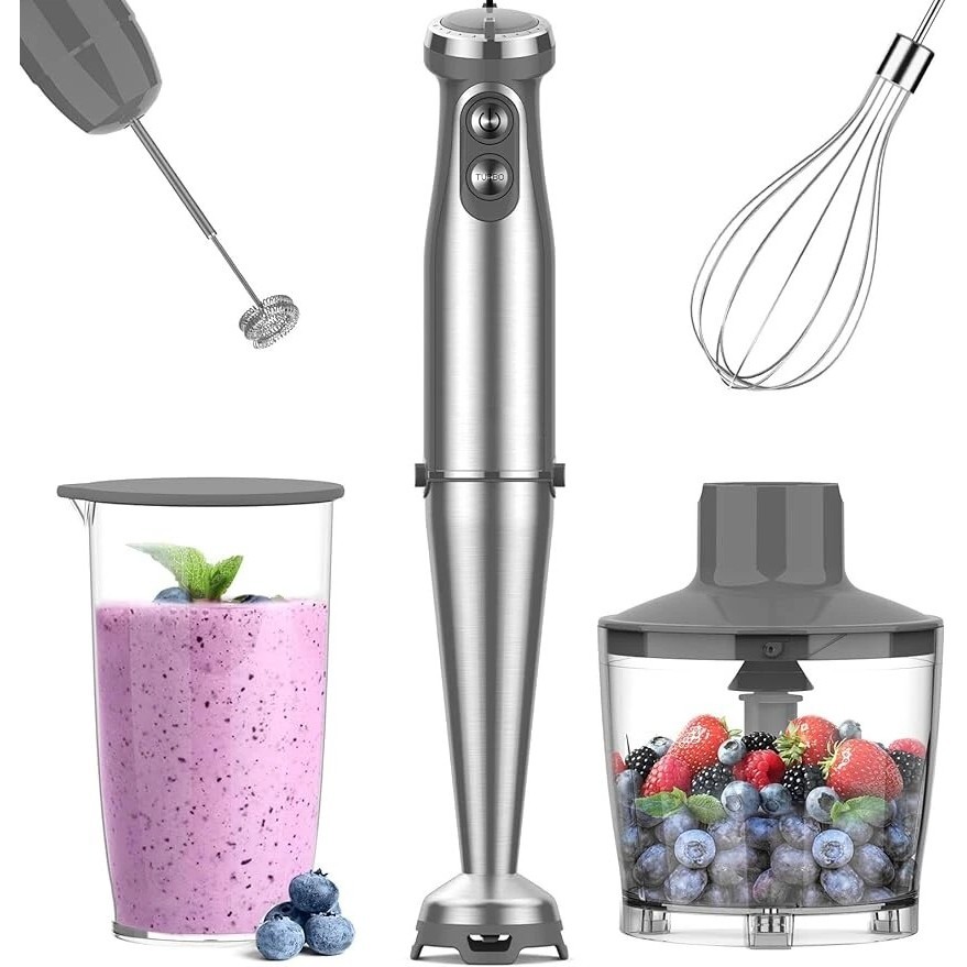 ☇Immersion Blender, 1000W Antiscratch 5in1 Hand Blender, Upgraded 12