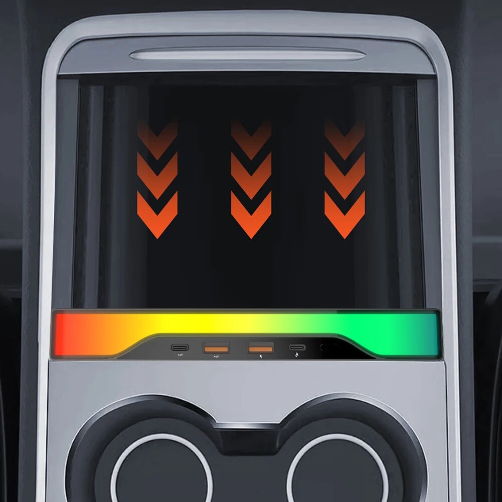 ⊹Car USB Shunt Hub 27W Fast Charging LED Lights Center Console ...
