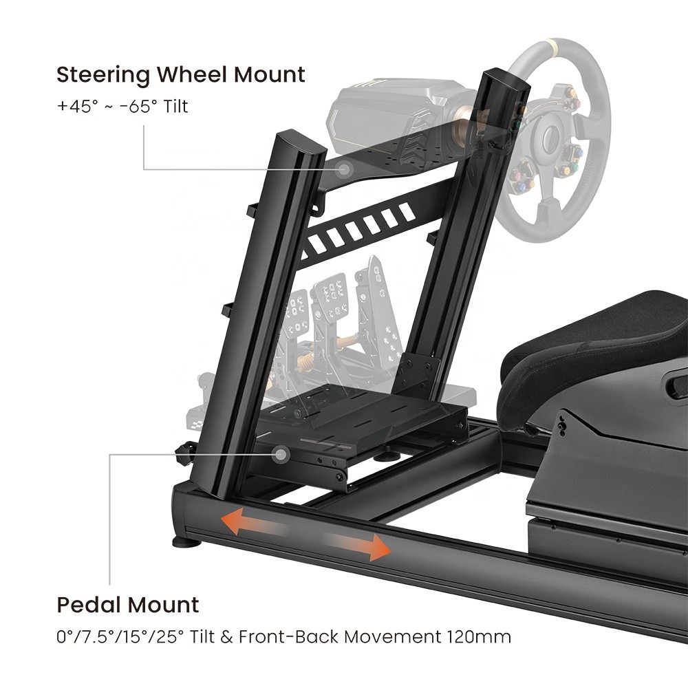LRS08-BS01 Aluminum Gaming Racing Sim Simulator Driving Cockpit Rig For ...