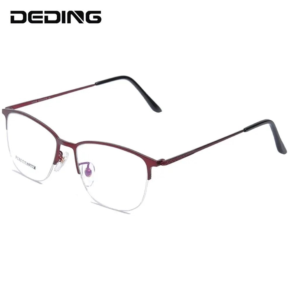 95s Pure Titanium Glasses Frame Men Half Rim Round Eyeglasses