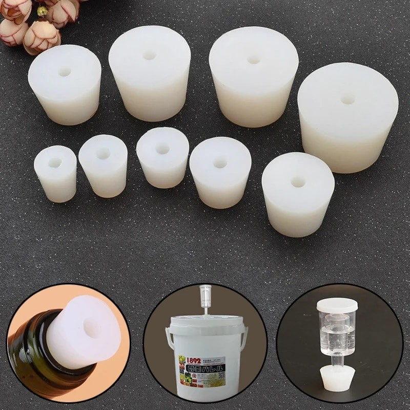 thumbnail interactive-video image 1 of 10 Silicone Stopper 2pcs/lot Silicone Plug Without Hole Food Gade Ubbe Stoppe Brewing Airlock 1 of 10