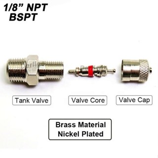 1/8-27 NPT BSPT Schrader Tank Valve Brass Material, Nickel plated, Male ...