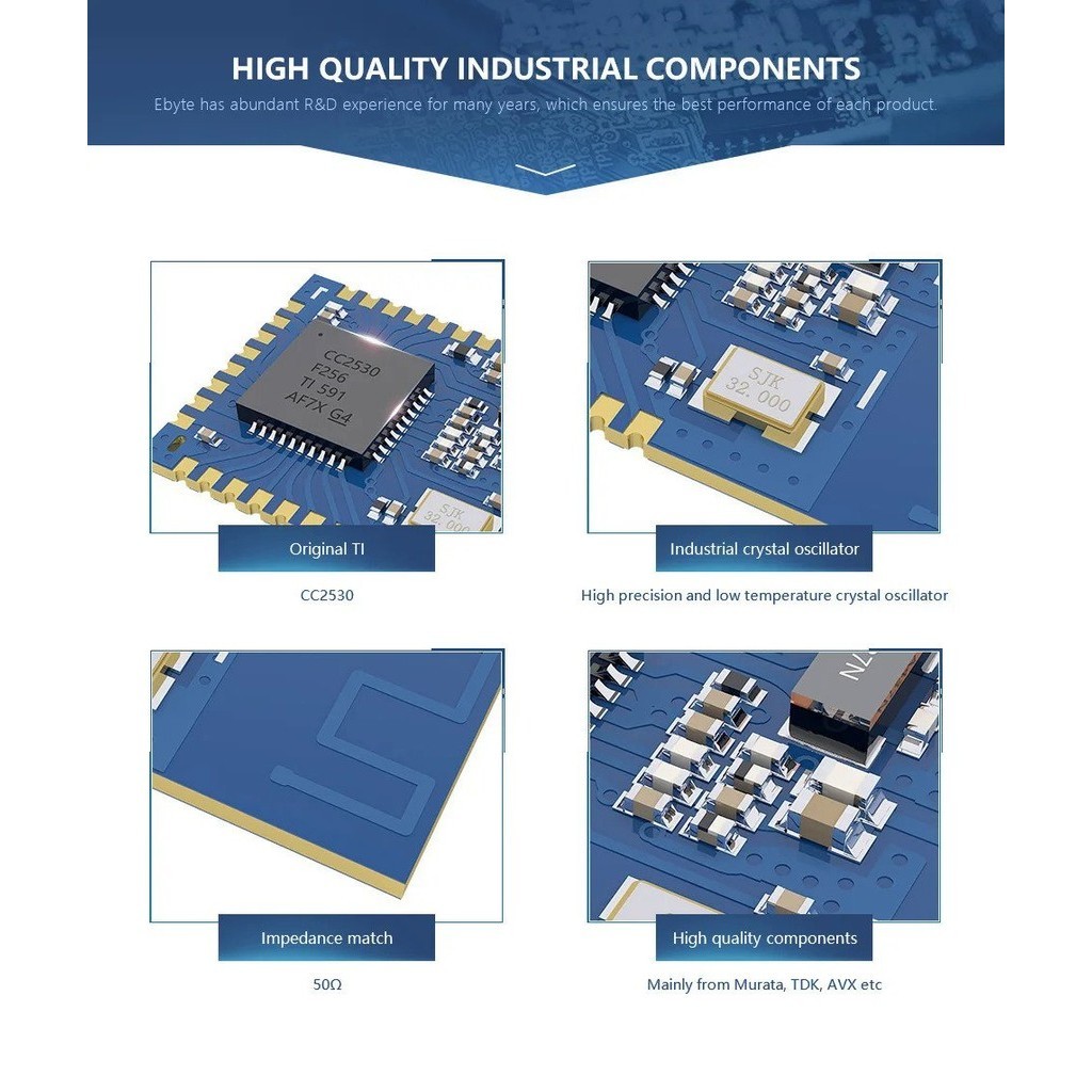 CDSENET CC2530 2.4GHz 4dbm UART 200m range 256kb Flash IPX Antenna SoC ...