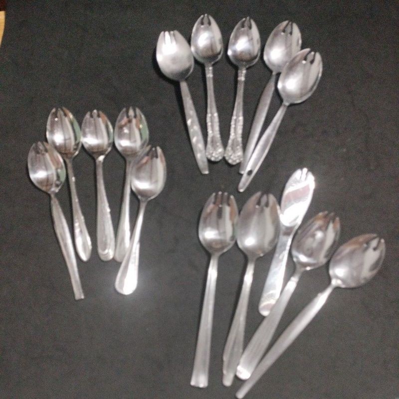 Japan Surplus High Quality Stainless Salad Spork / Metal Spork set of 5