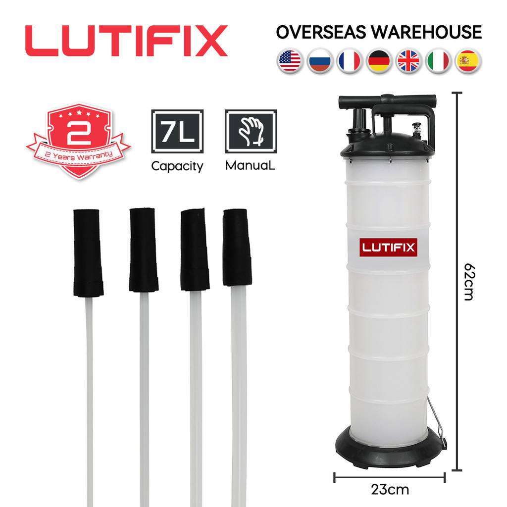 ⚖LUTIFIX 7L Manual Oil Extractor Pump For Car Oil Change Vacuum Fluid ...