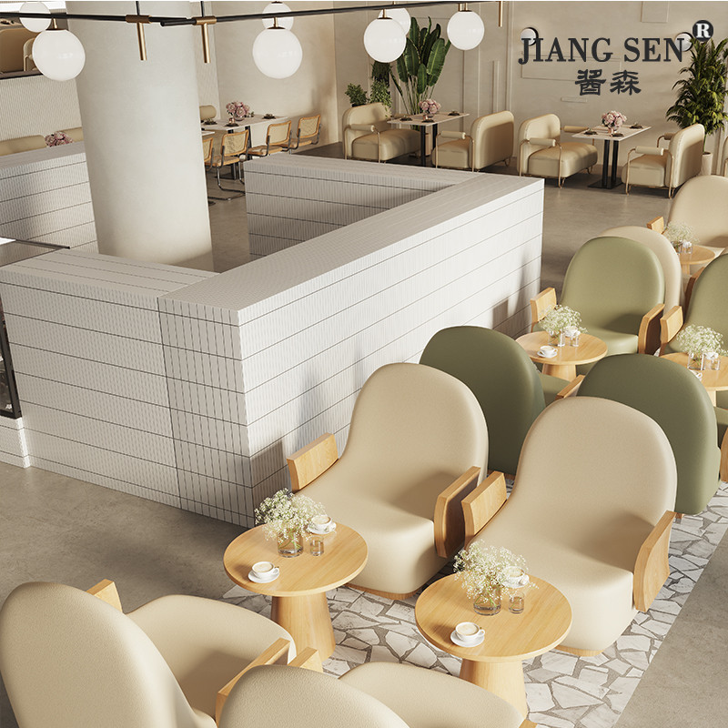 ☸Coffee shop double sofa booth leisure area western restaurant ...