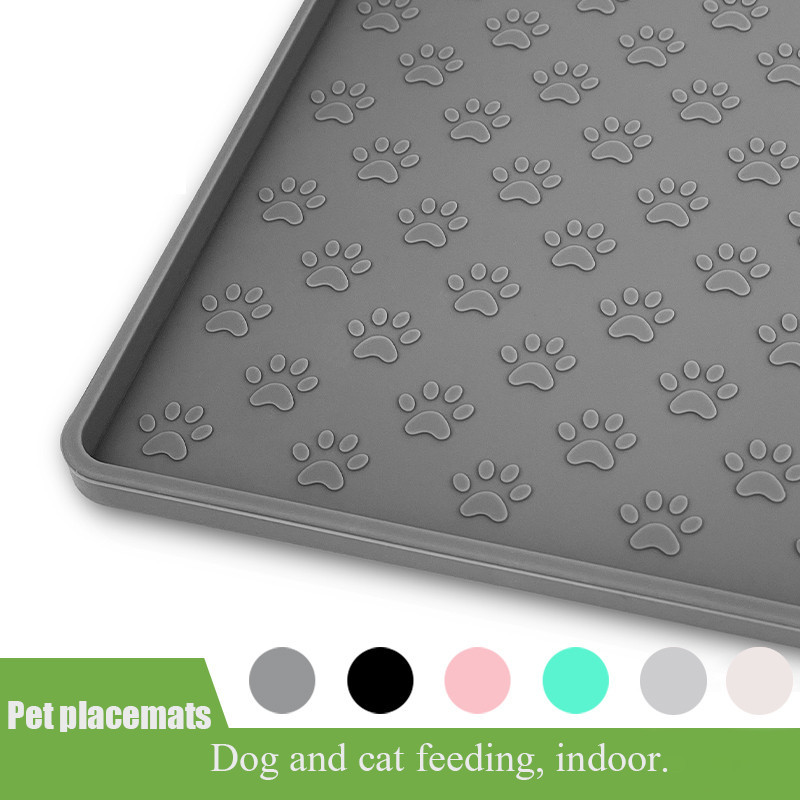 ☢Dog food mat silicone pet meal mat cat bowl mat pet feeding mat to