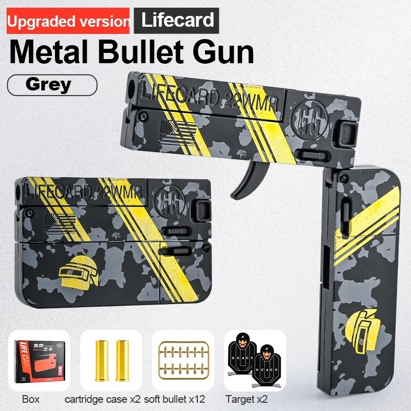 Lifecard Alloy Upgraded 2024 Folding Gun Toy Soft Bullet Explosive ...