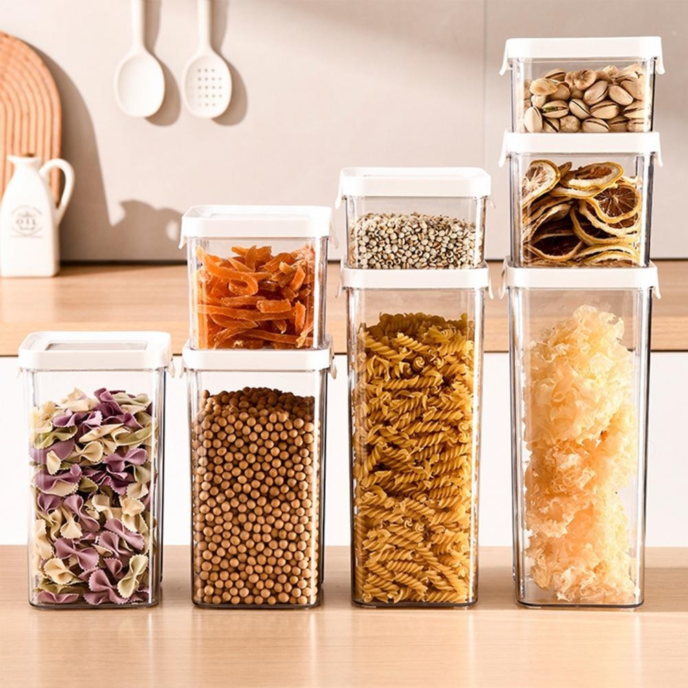 ~460/700/950/1300/1800ml Food Storage Jar with Lid Cereal Dispenser BPA ...