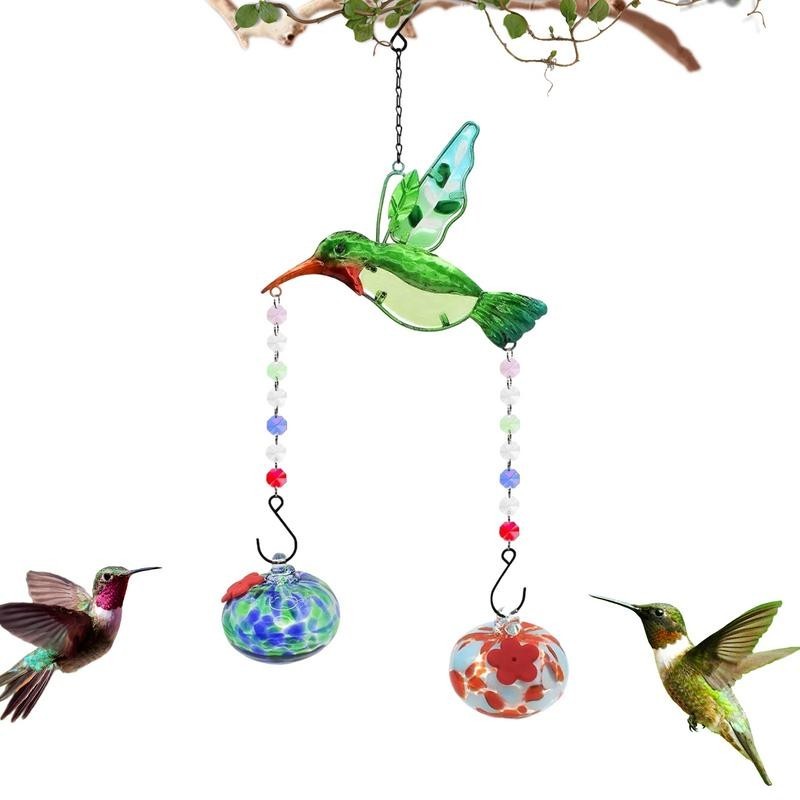 유Humming Bird Feeder LeakProof Dangling Bird Feeder Cute Wind Chime
