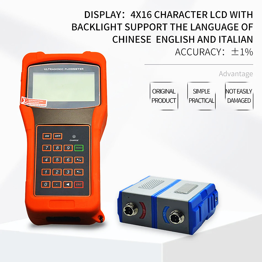 ♦TUF-2000H Handheld Digital Ultrasonic Flow Meter Ultrasonic Flowmeter ...