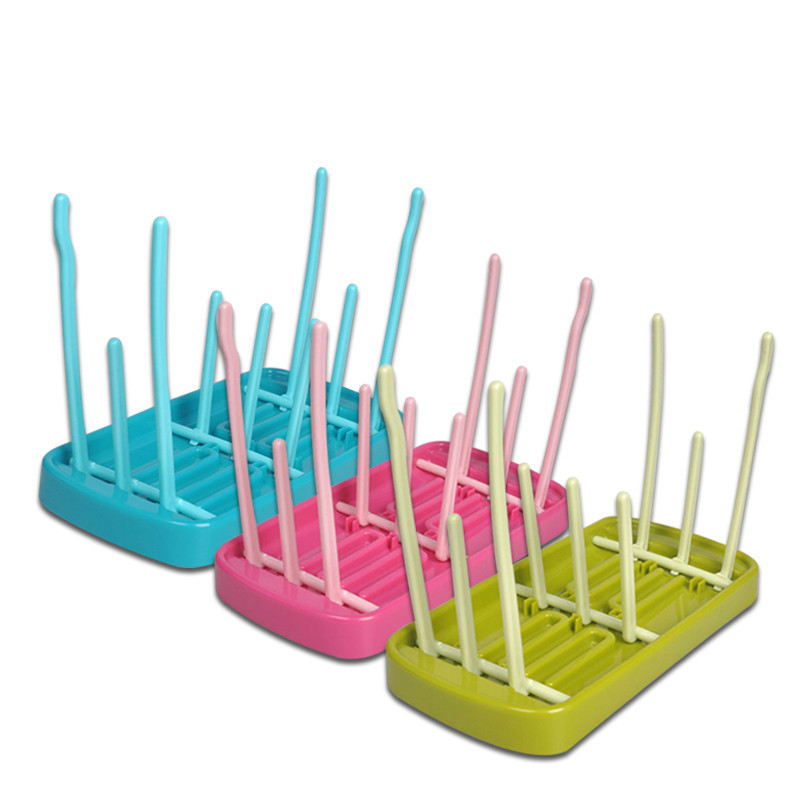 Bottle Dry Rack Baby Bottle Drain Drying Racks Blue Pink Baby Bottle ...
