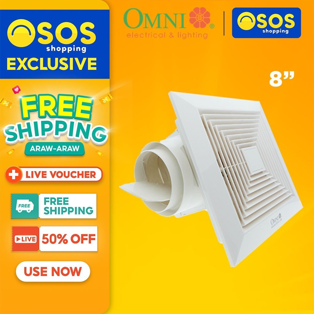 Omni Original Ceiling Mounted Exhaust Fan 8" XFC200 •OSOS• Shopee