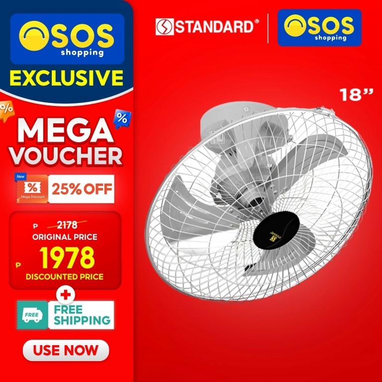 Standard Original Industrial Metal Electric Orbit Fan Ceiling Fan 18 ...