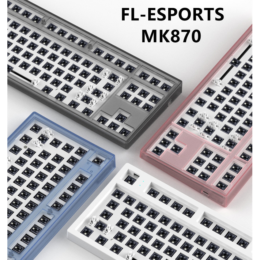 FL-ESPORTS MK870 Customized Mechanical Keyboard Kit RGB Lighting Three ...