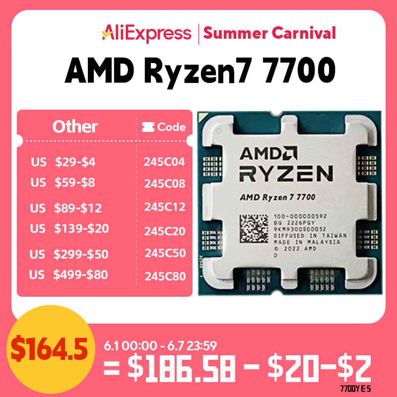 AMD Ryzen 7 7700 Novo CPU Processor R7 7700 Brand Am5 Processor 5NM L3 ...