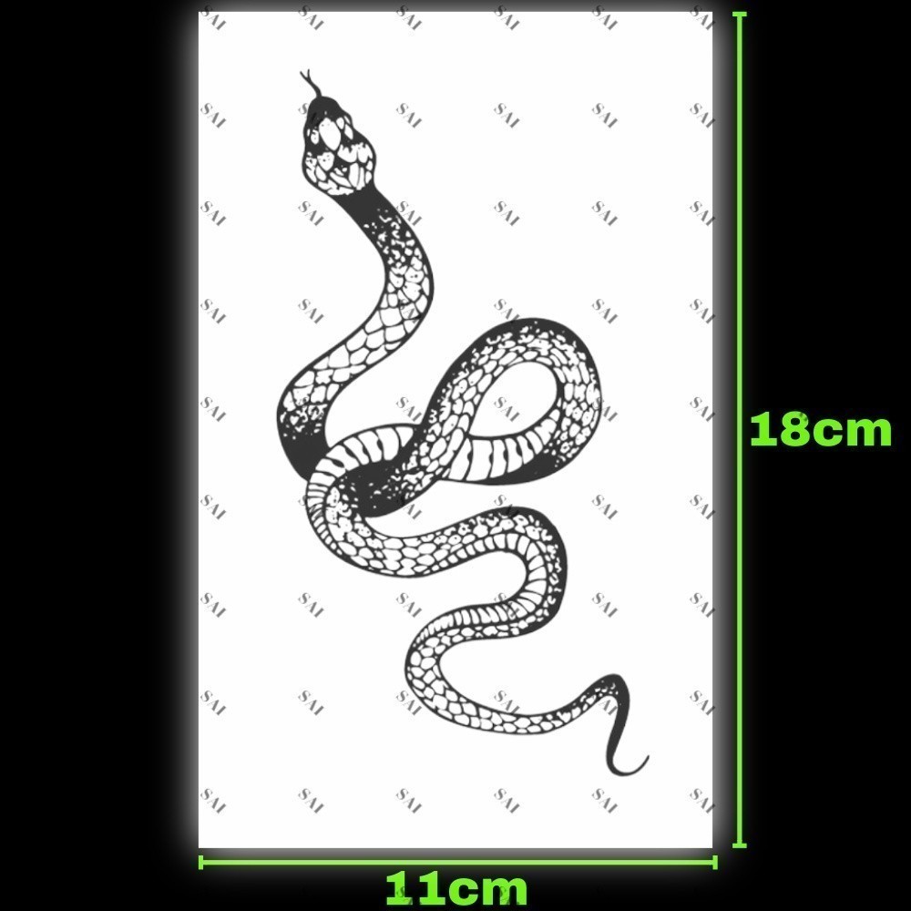 Waterproof Minimal Snake Temporary Tattoo Sticker Body Art for Men ...