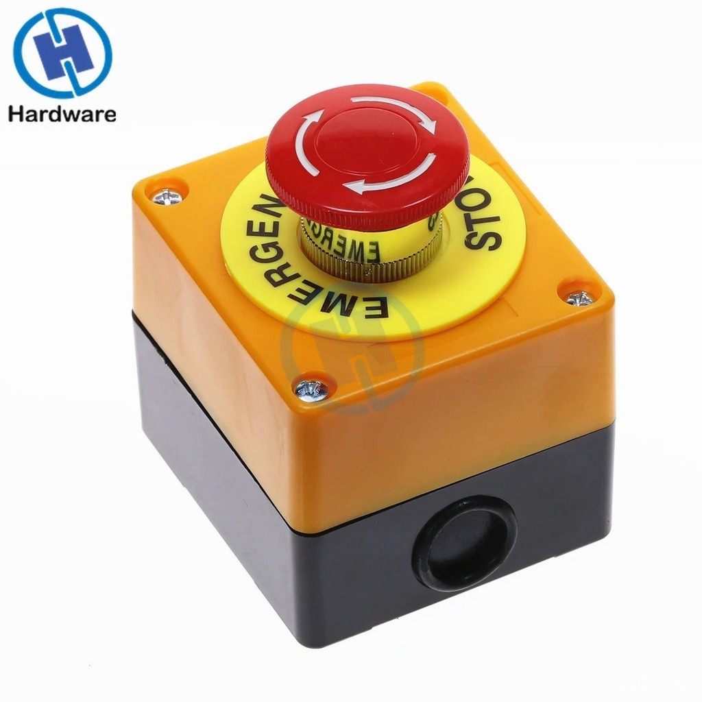 Red Sign Emergency Stop Mushroom Push Button Switch NO NC AC660V/10A ...