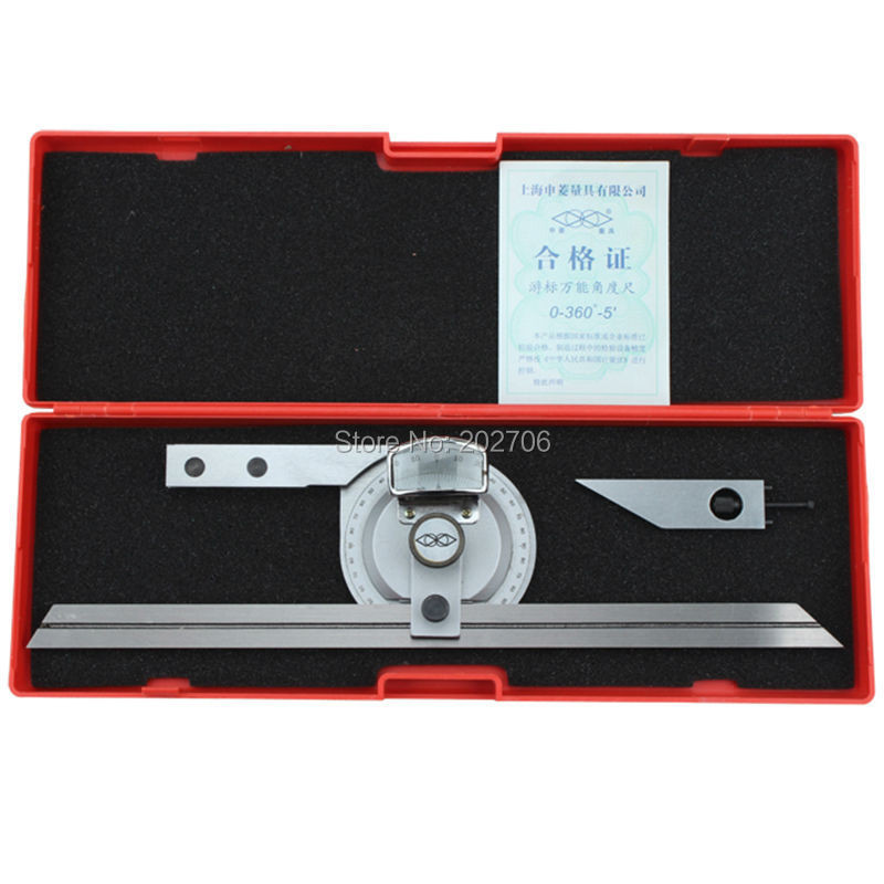 0-360 degree Stainless Steel Bevel Protractor Angular Dial ruler ...