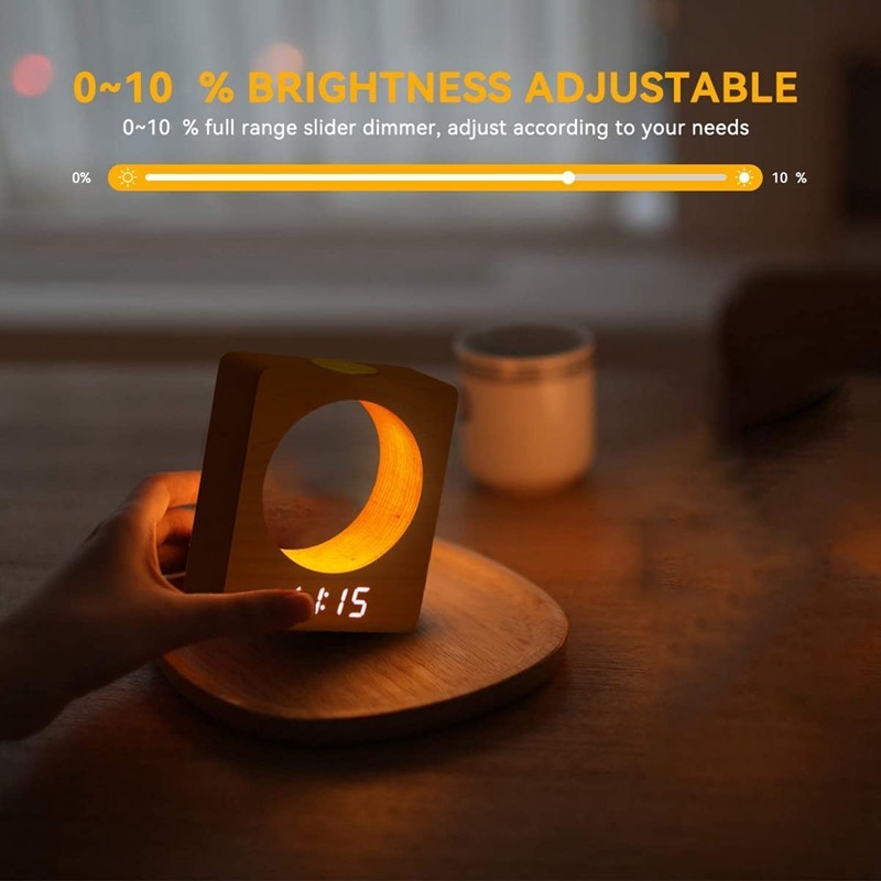 HOT Digital Wooden LED Alarm Clock Made Of Solidwood With Night Light