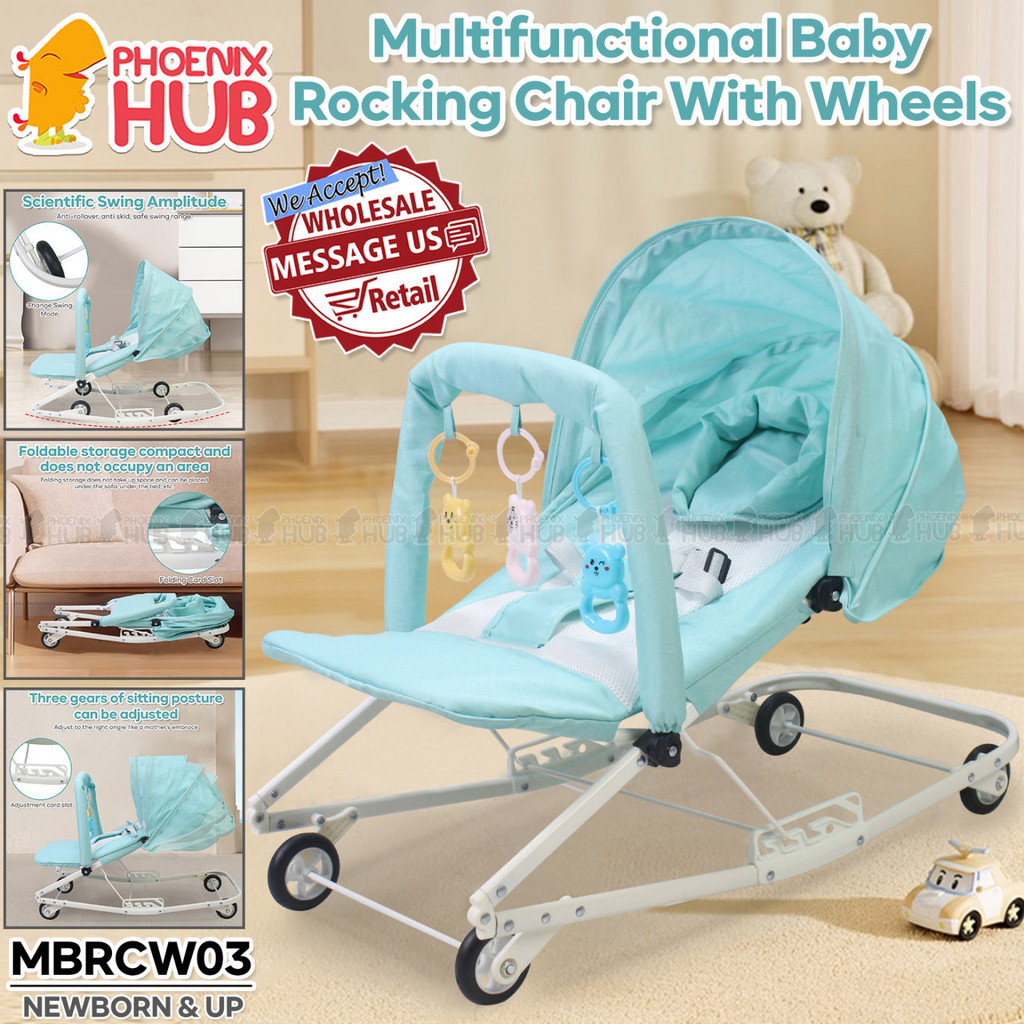 Multifunctional Baby Cradle Bed Infant Crib Sleeping Artifact Baby Rocking Bed Sleeping Basket Iron Bed with Wheels