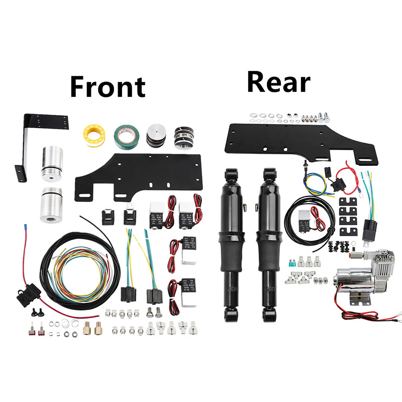 Motorcycle Front Air Ride Lowering Kit Rear Suspension For Harley