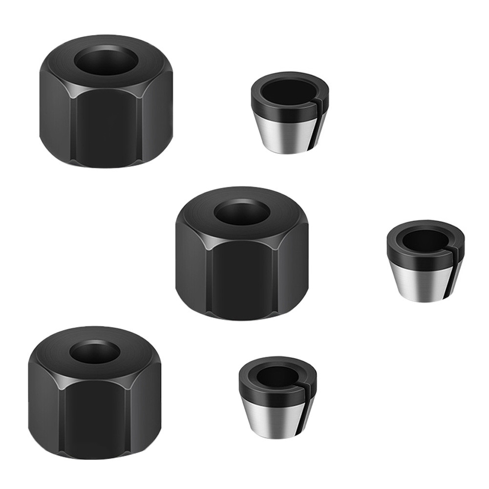 ♥Practical Trimmer Collet Chuck Router Bit For Wood Router Mounting Nut ...