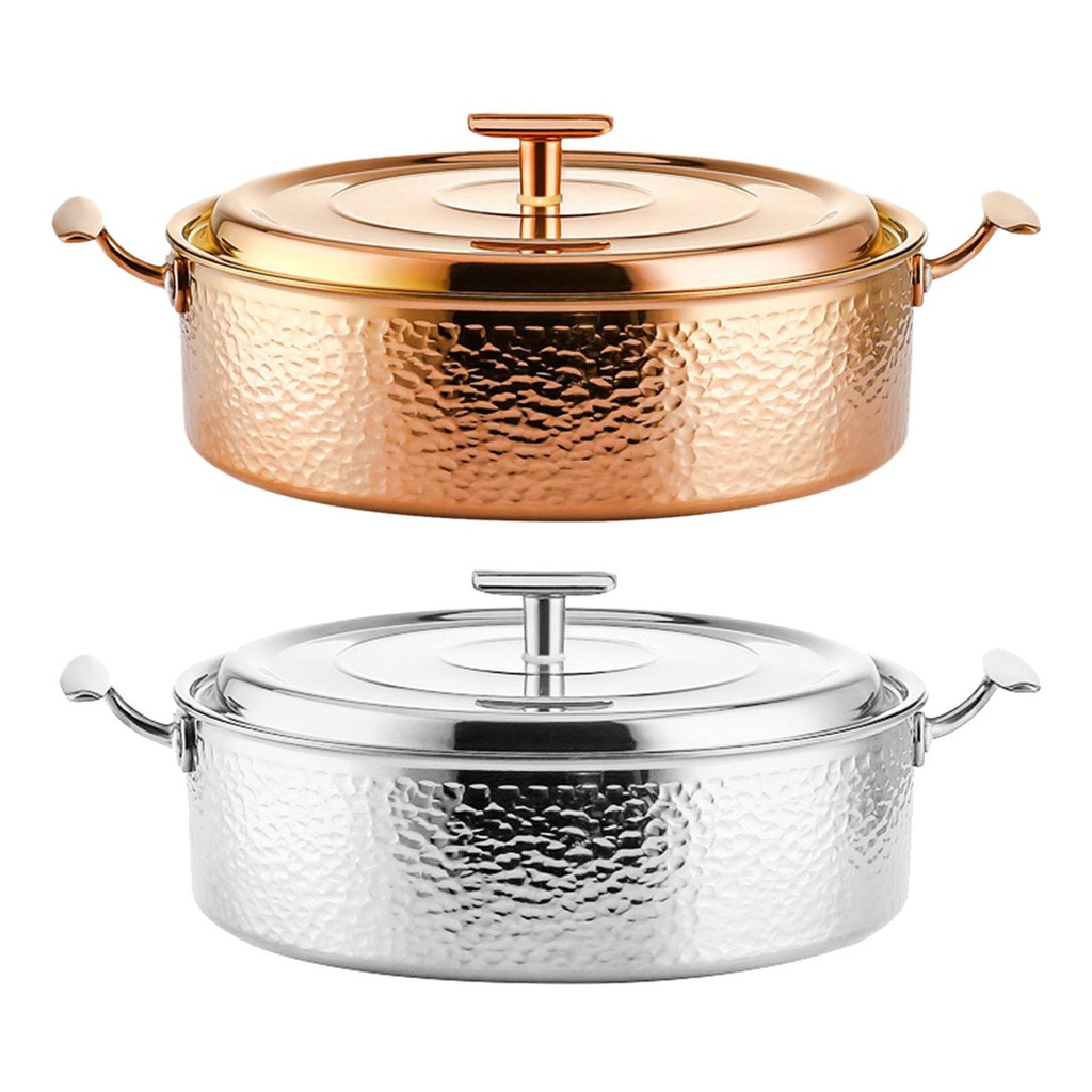 Hammered Copper Hot Pot Induction Pans Portable for Home Caterers ...