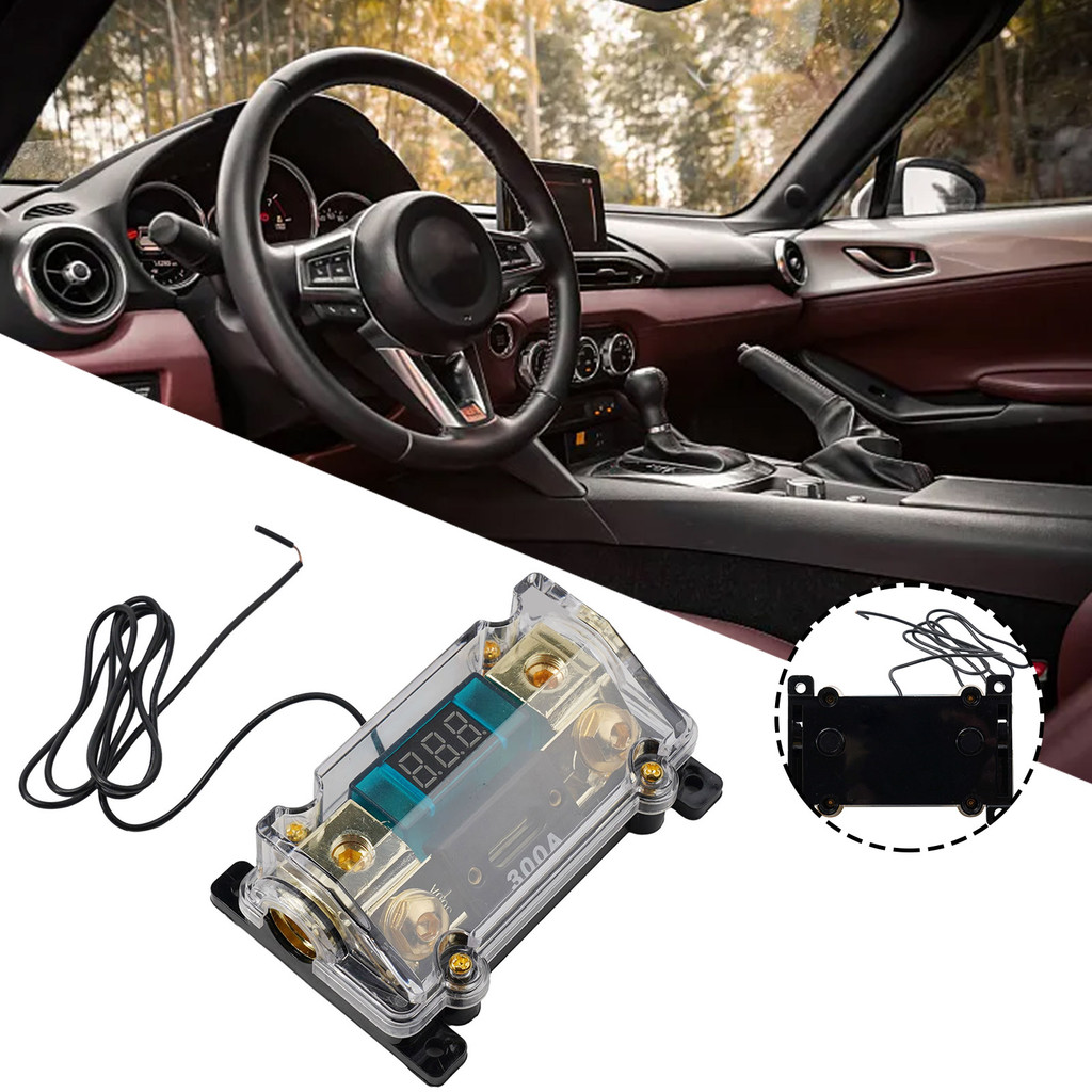 ☪Holder ANL Fuse 0 2 4 AWG Gauge 10.8x7.1x4cm W/ Fuse 300 Amp Black Car