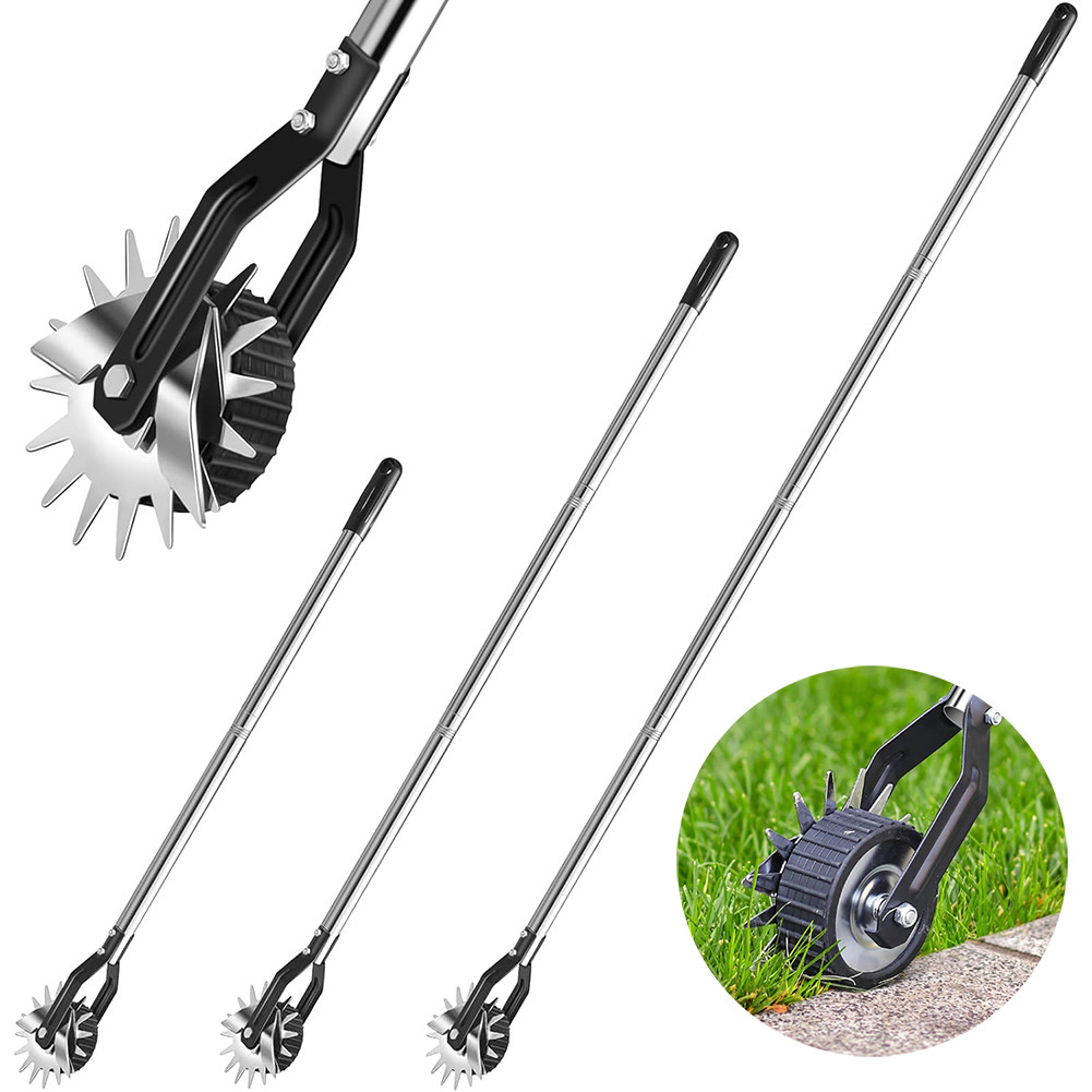 ~Wheel Rotary Edger, Manual Edger Lawn Tool, Sturdy 4-Section Stainless ...