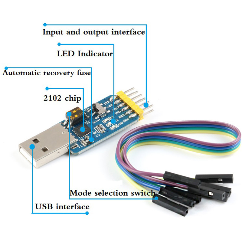 유USB CP2102 to TTL RS232 USB TTL to RS485 Conversion Module 6 in 1 ...