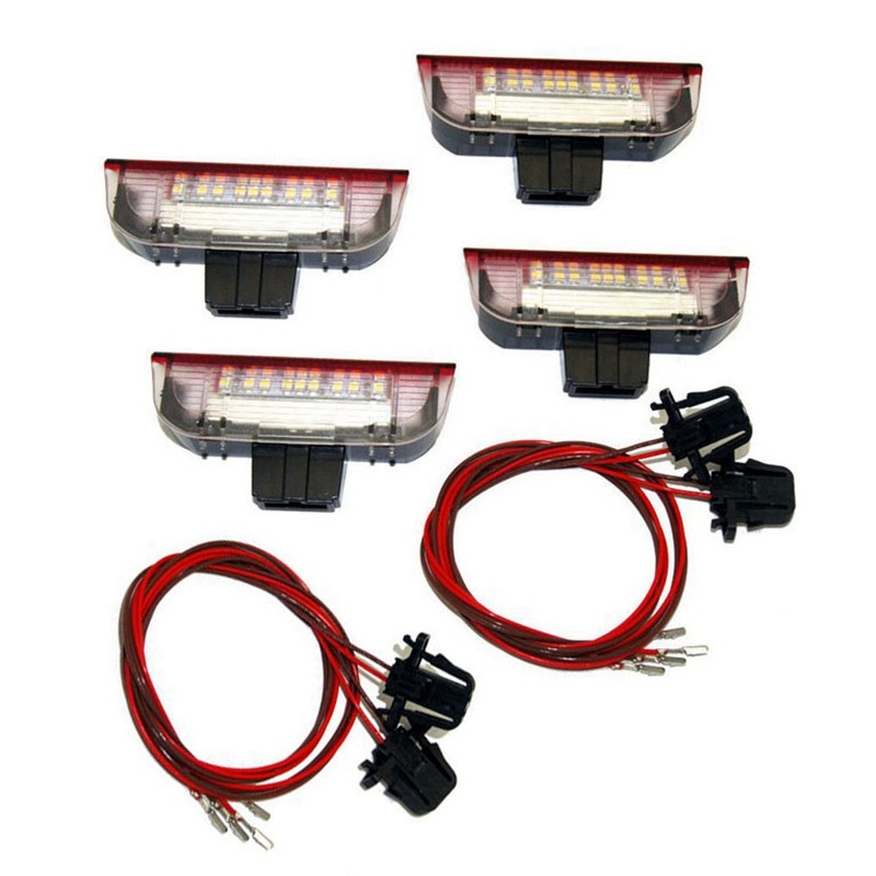 4Pcs Car LED Door Warning Light Projector for Golf 6 7 Jetta