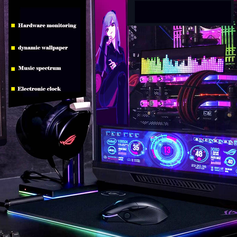 ☮AIDA64 Sub Screen Display Dynamic Display Computer Temperature Monitor ...