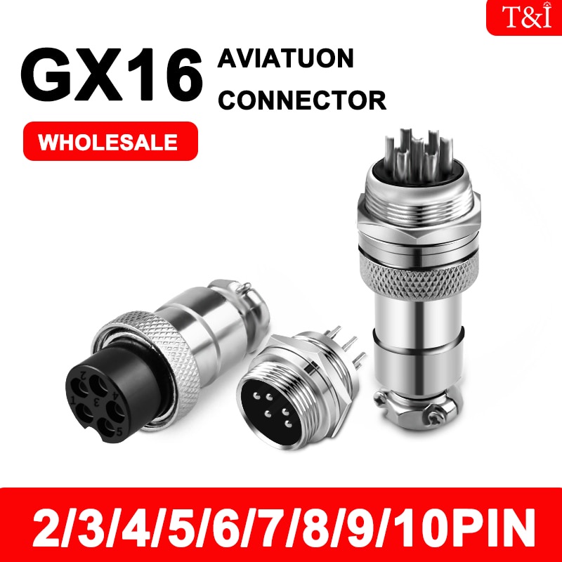1Set GX16 2 3 4 5 6 7 8 9 10 Pins Male & Female Docking Aviator ...