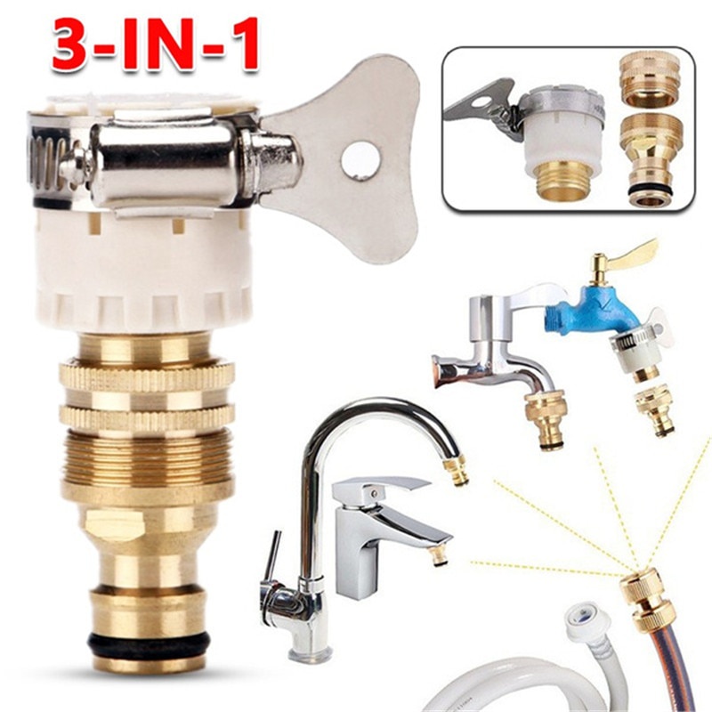Universal Kitchen Hose Adapter Metal Faucet Connector Mixer Hose ...