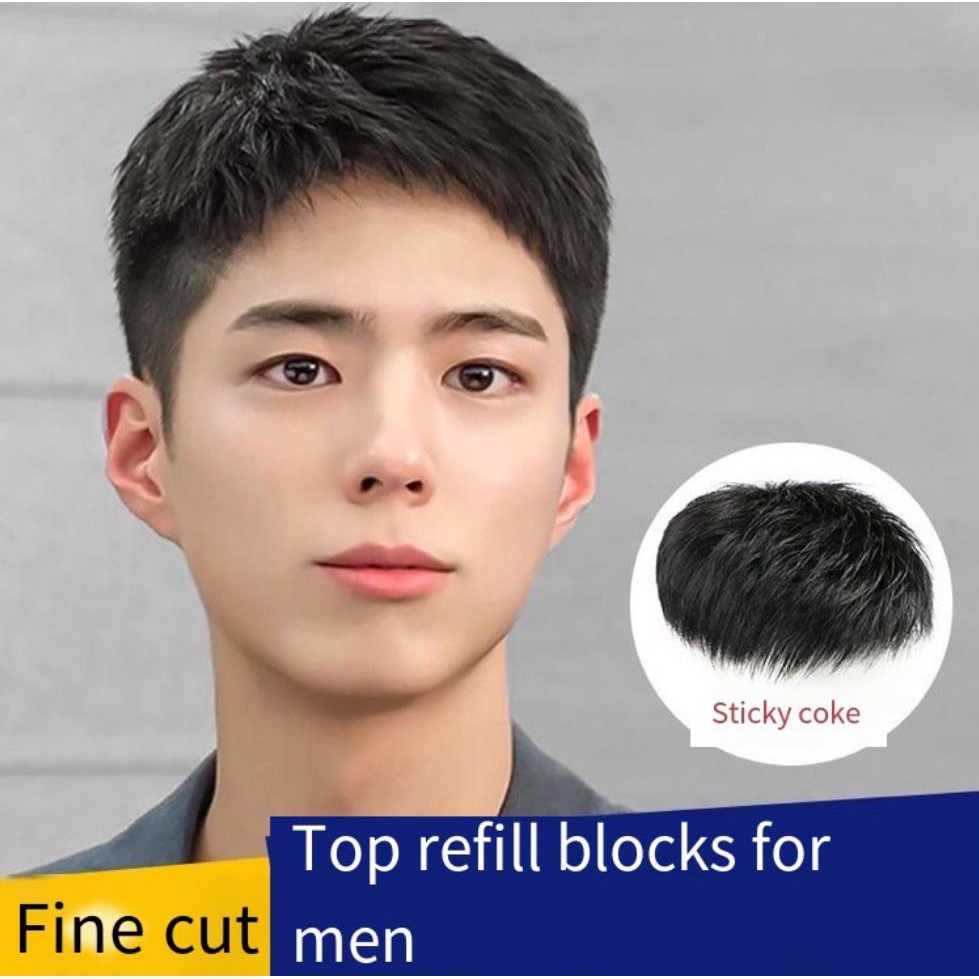 Wig men s head replacement piece real hair light thin realistic
