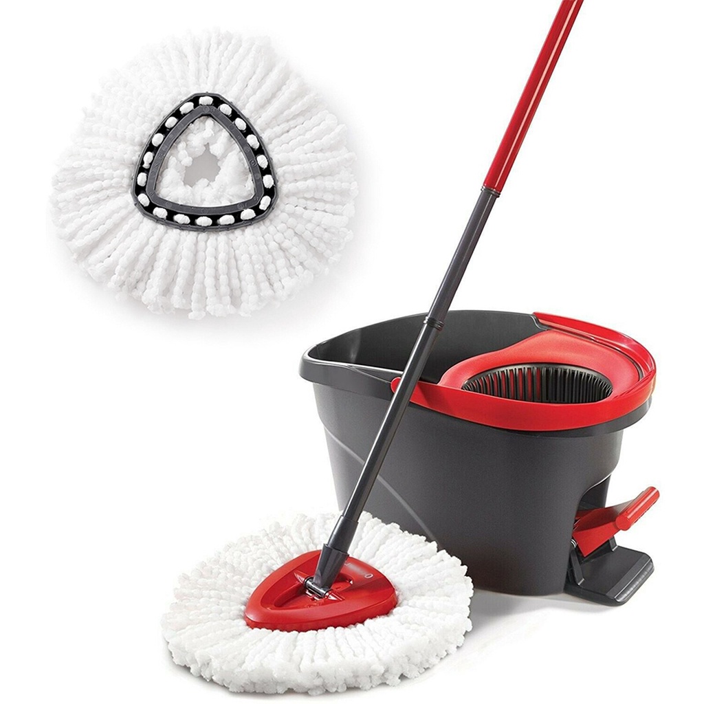 ezL Vileda Mop Trigonometric Rotation Replace Heads Refill Microfibre Spin Mop 360 Rotating Fl