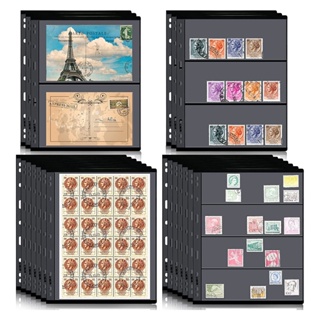 Stamp Pages for Stamp Album Binder, 10 Sheet (20 Page) 5 Rows Pages for Stamp Collectors, Professional Pack (5 Rows)