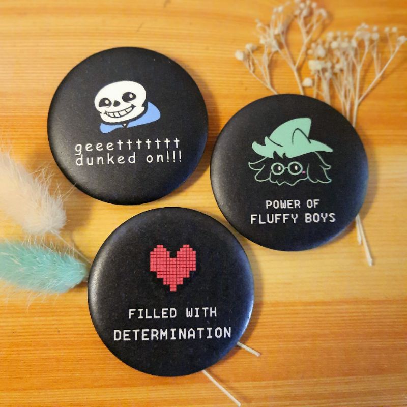 ♧Undertale and Deltarune Button Pins (2.25